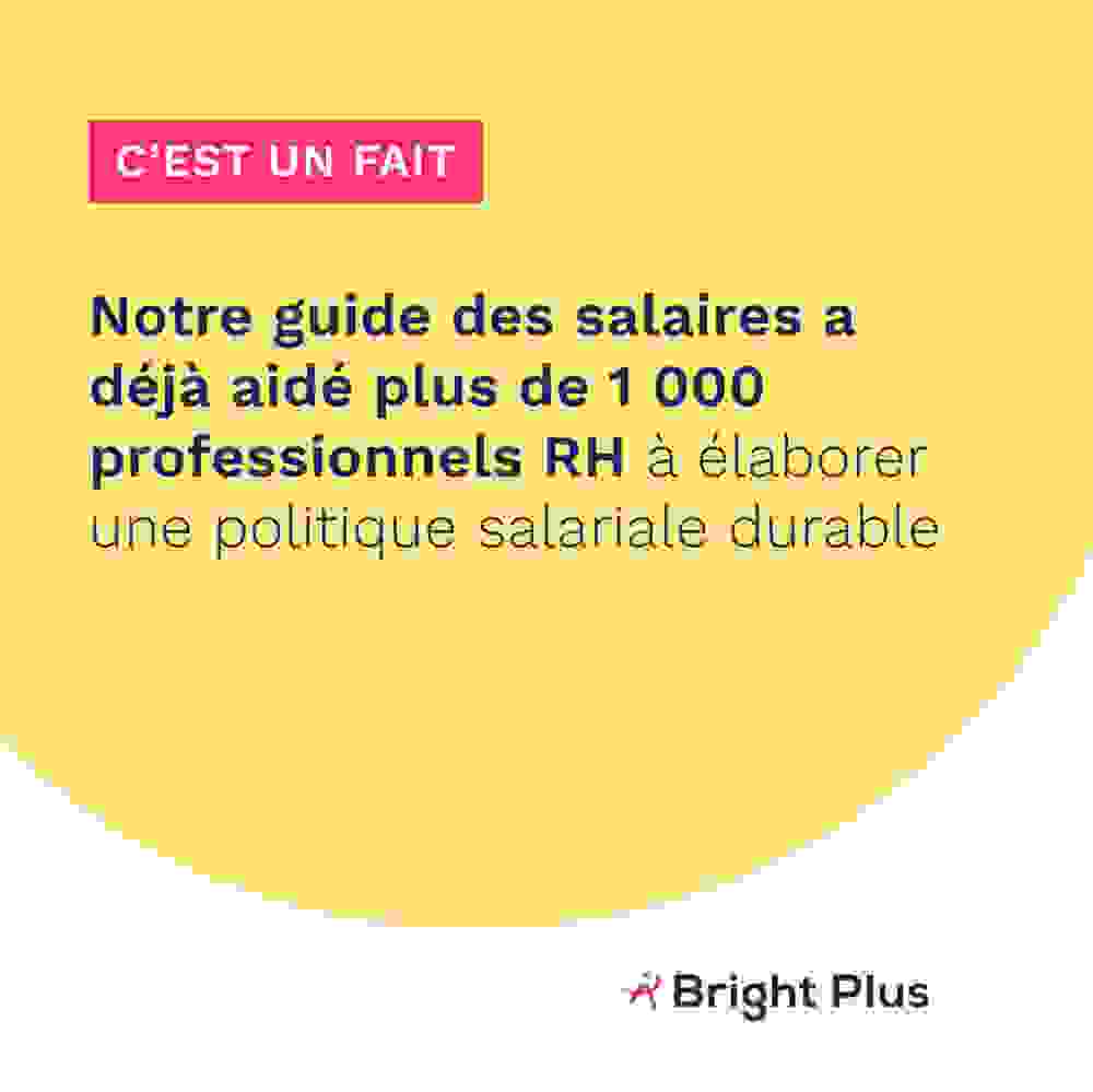 C'est un fait: notre guide des salaires a déjà aidé plus de 1000 professionnels RH à élaborer une politique salariale durable